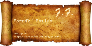 Forró Fatima névjegykártya